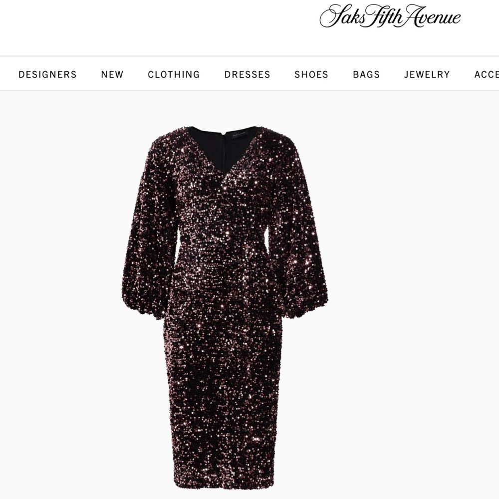 Elie Tahari The Robin Sequined Sheath Dress in Rouge Pink Size 6